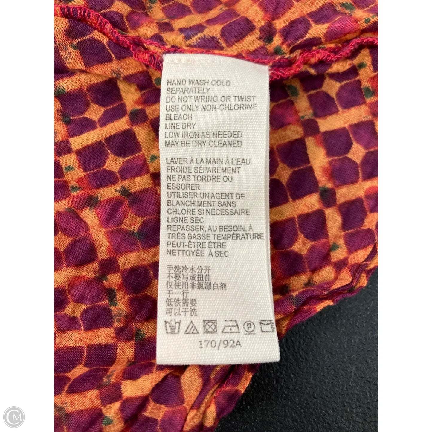 Top Short Sleeve By Free People In Red & Yellow, Size: S