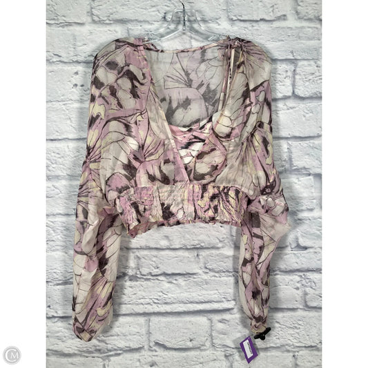 Blouse Long Sleeve By Anthropologie In Pink, Size: M