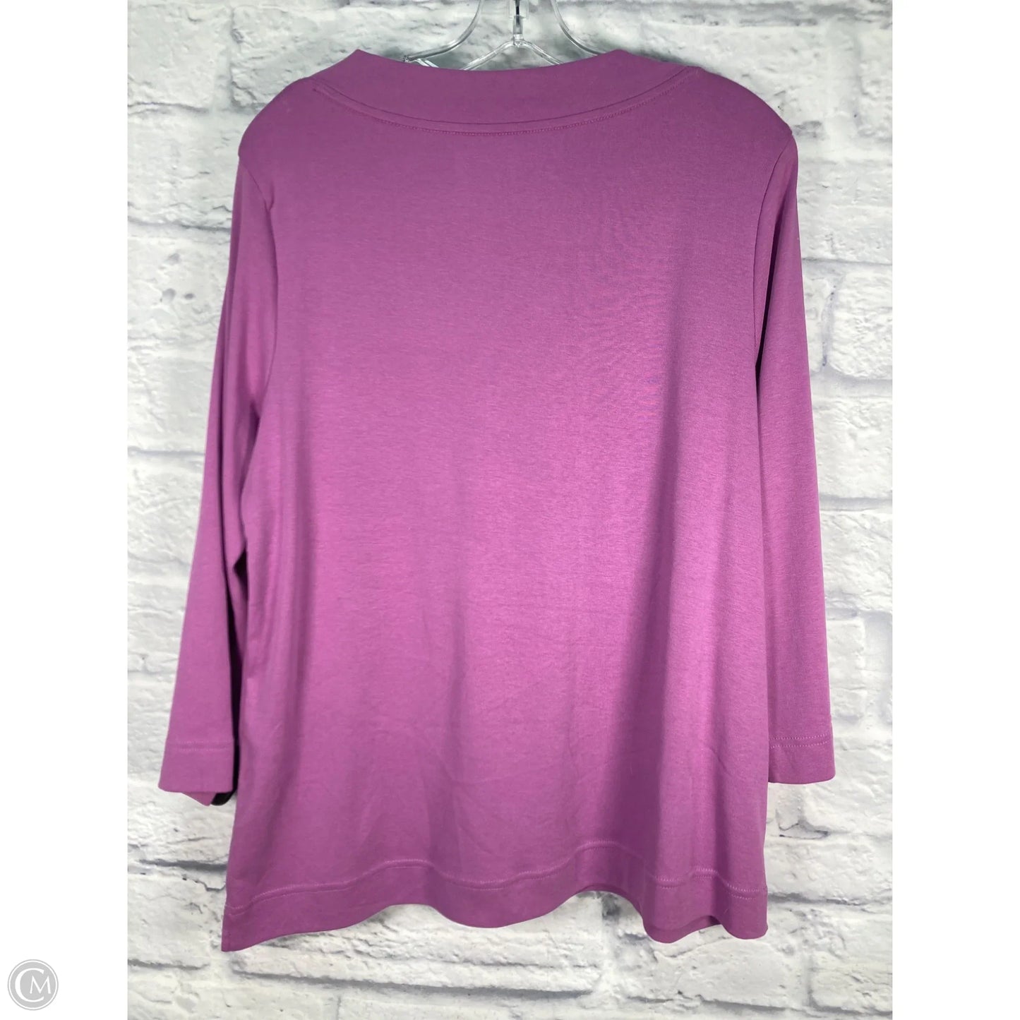 Top 3/4 Sleeve By Chicos In Purple, Size: L