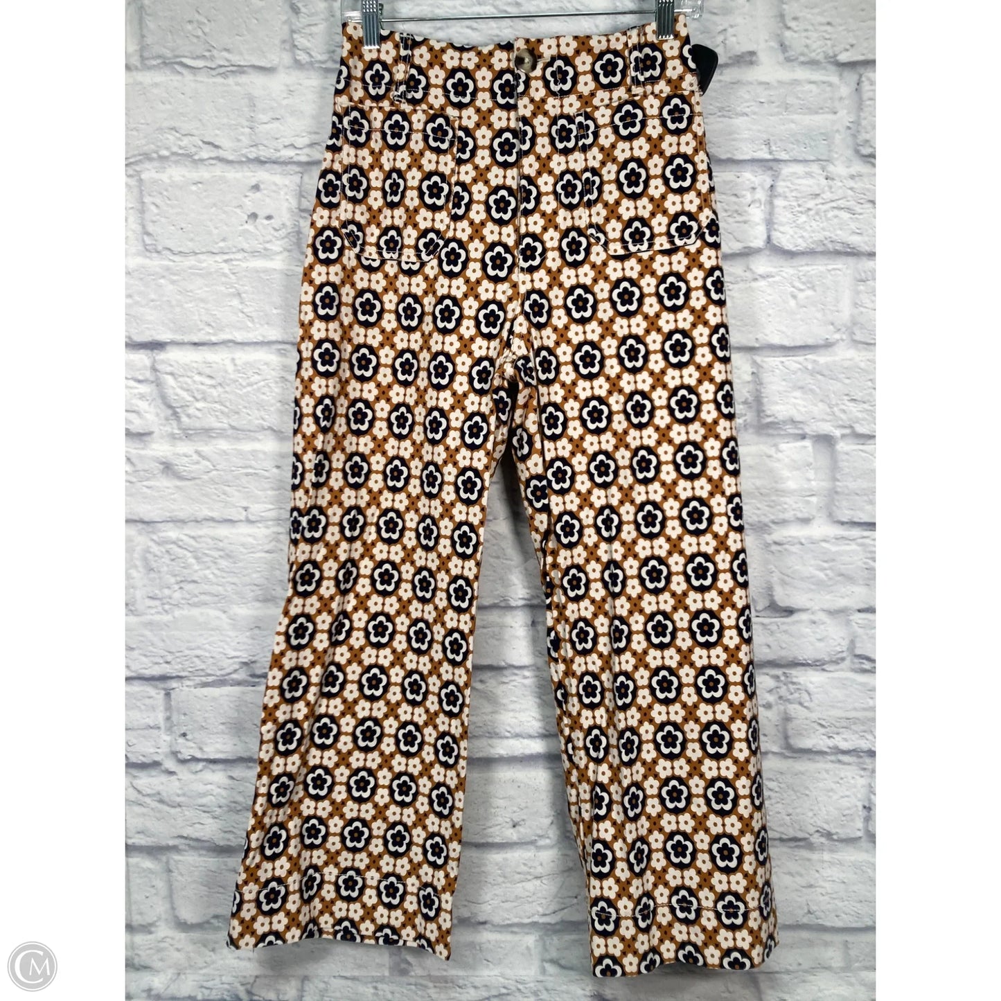 Pants Cropped By Maeve In Blue & Orange, Size: 4