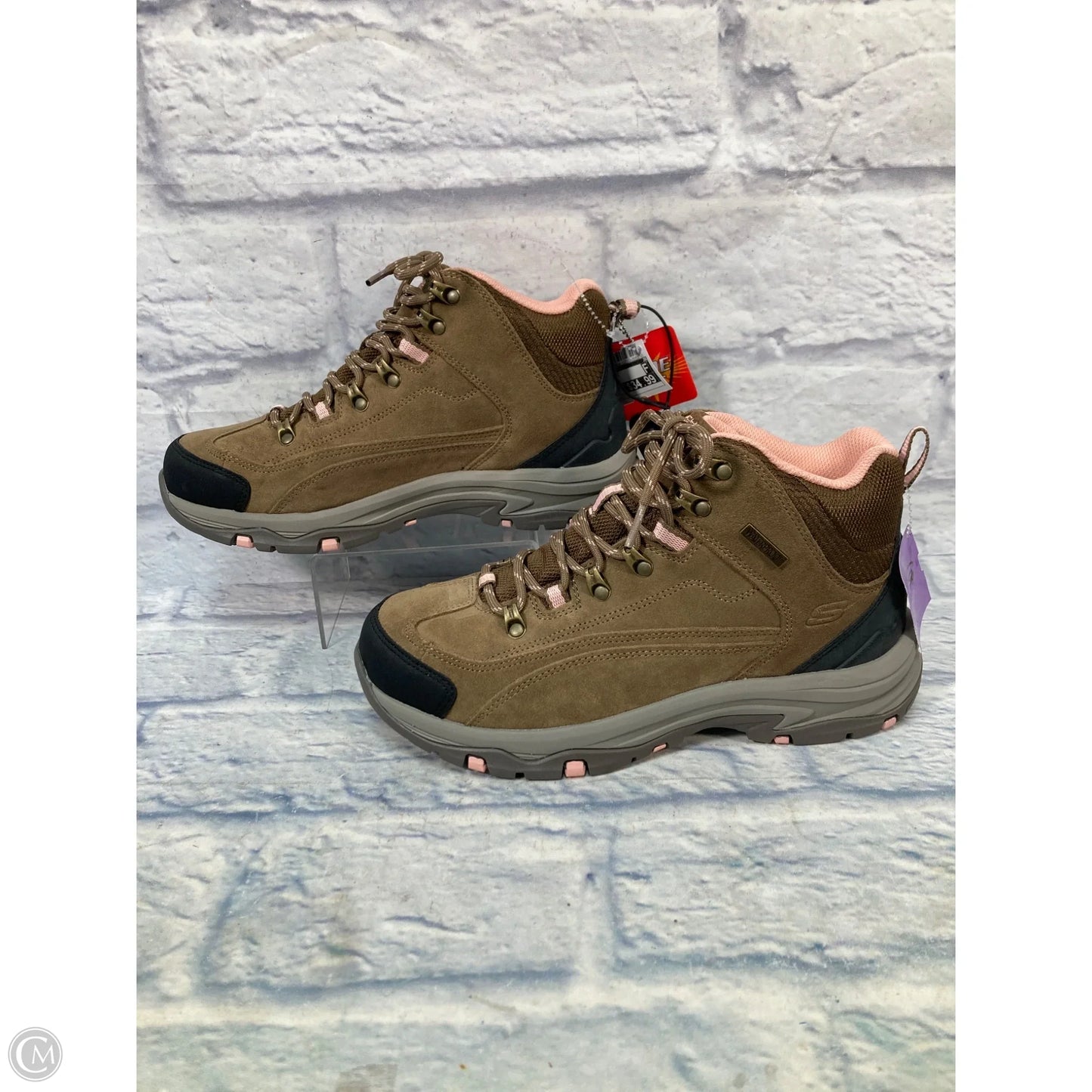 Boots Hiking By Skechers In Brown & Pink, Size: 9