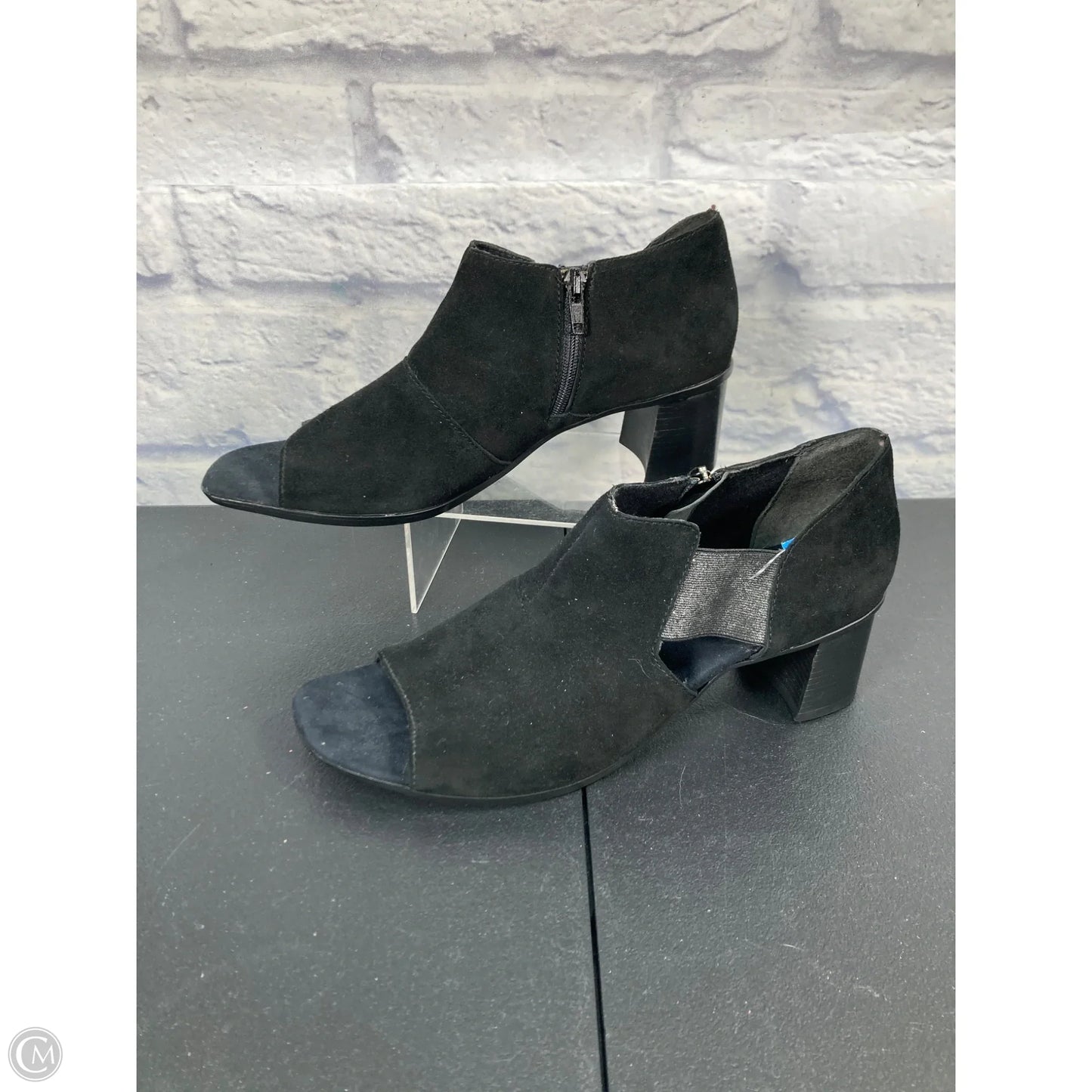 Shoes Heels Block By Munro In Black & Silver, Size: 10