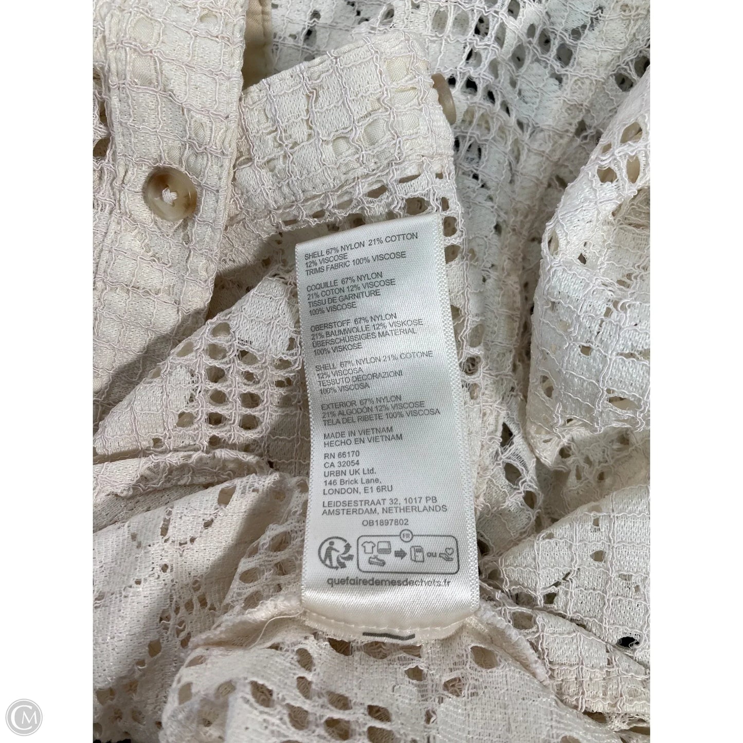 Blouse Long Sleeve By Free People In Cream, Size: Xs