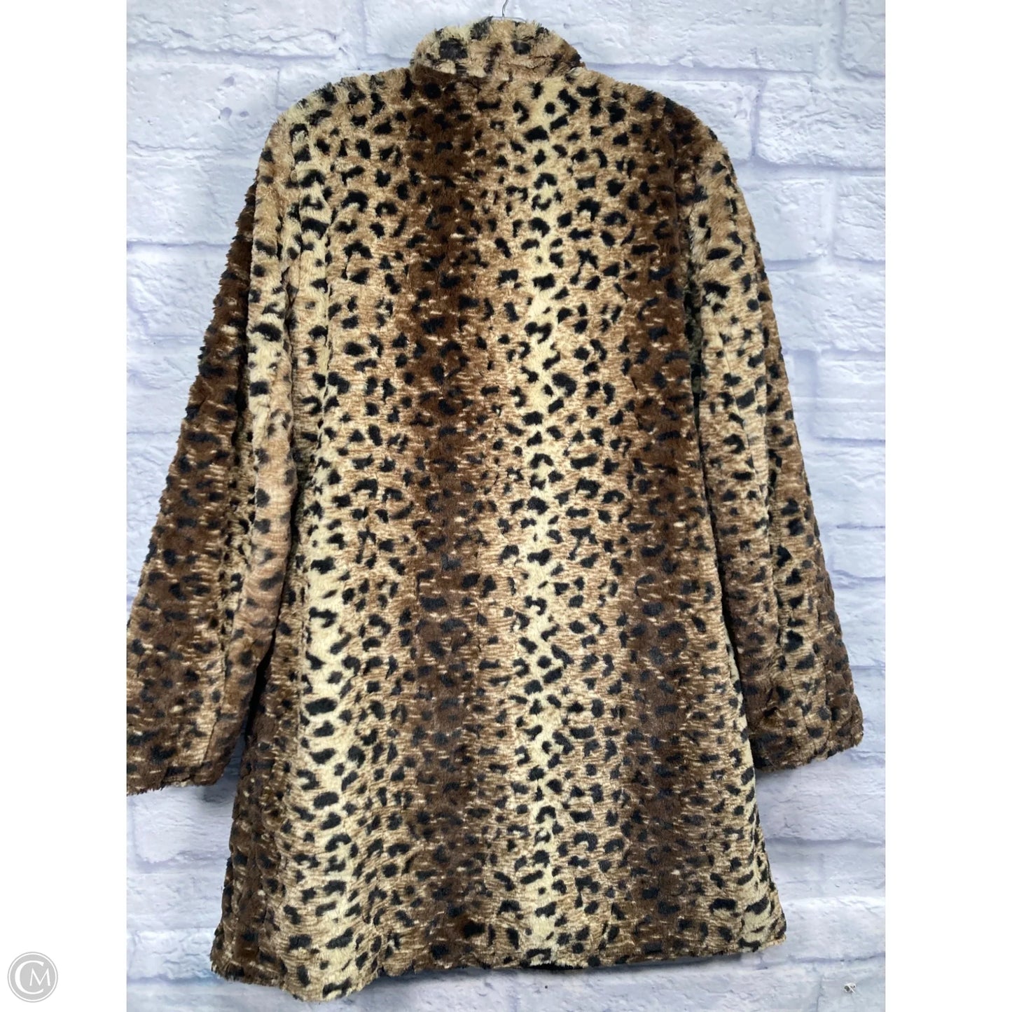 Coat Faux Fur & Sherpa By Via Spiga In Black & Brown, Size: M