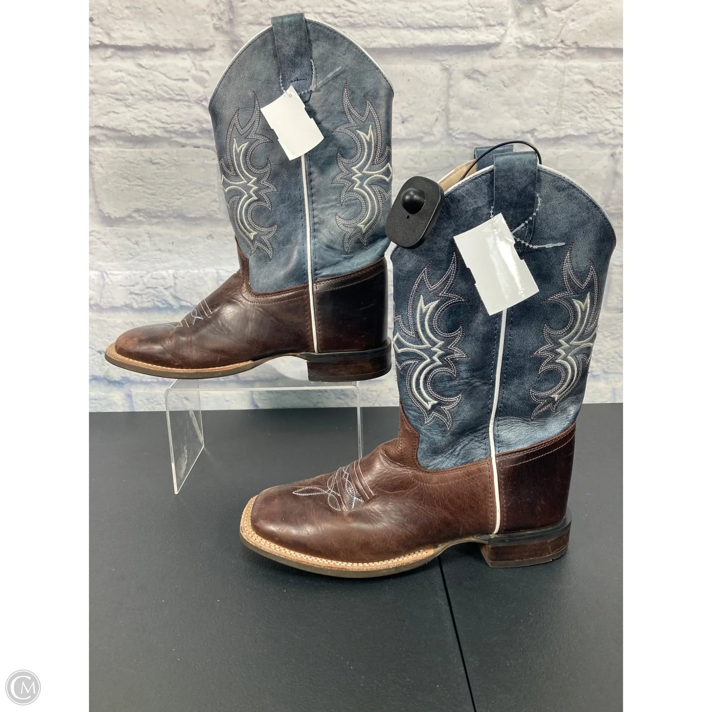 Boots Western By Old West In Blue & Brown, Size: 6.5