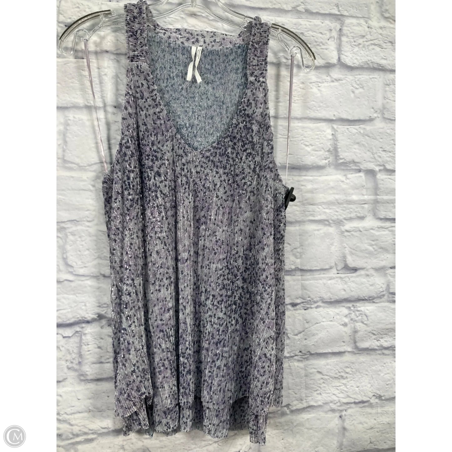 Top Sleeveless By Anthropologie In Purple & Silver, Size: L