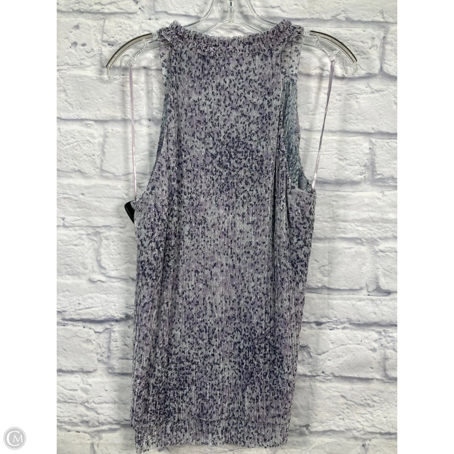 Top Sleeveless By Anthropologie In Purple & Silver, Size: L