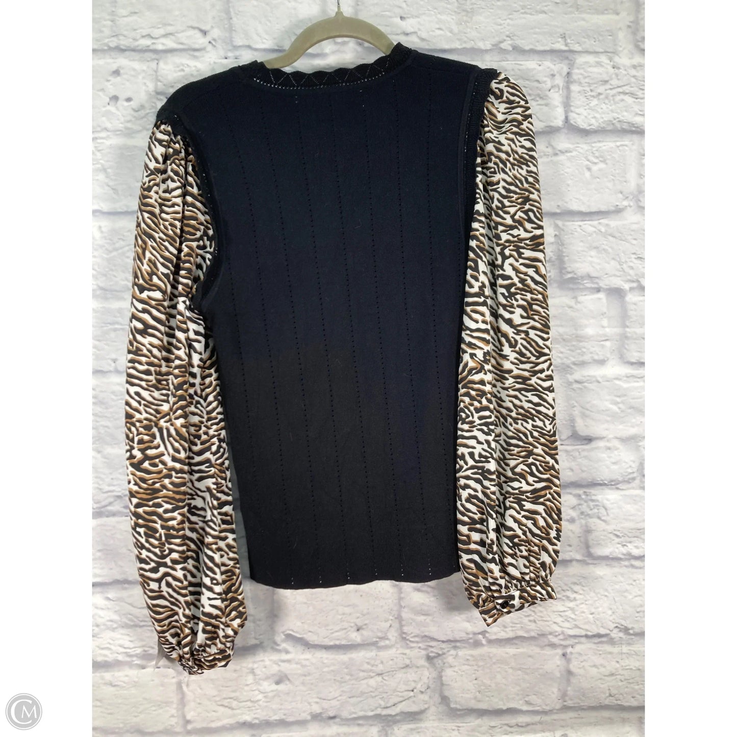 Top Long Sleeve By Current Air In Black & Brown, Size: M