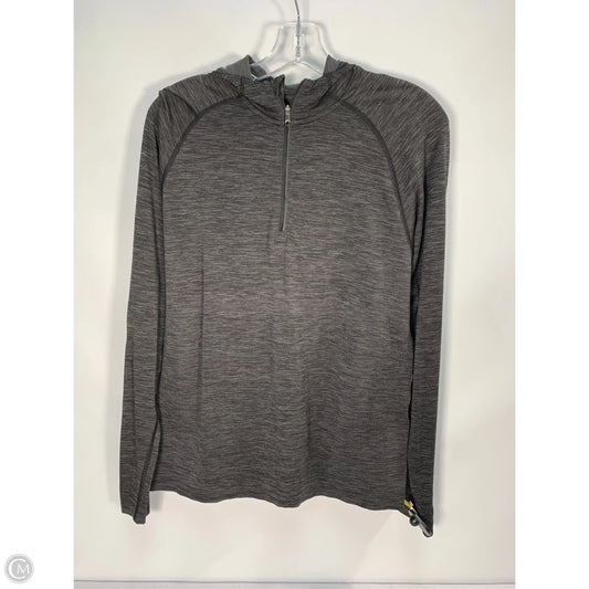 Athletic Sweatshirt Hoodie By Lululemon In Grey, Size: M