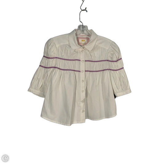 Top Short Sleeve By Maeve In Purple & White, Size: Xs