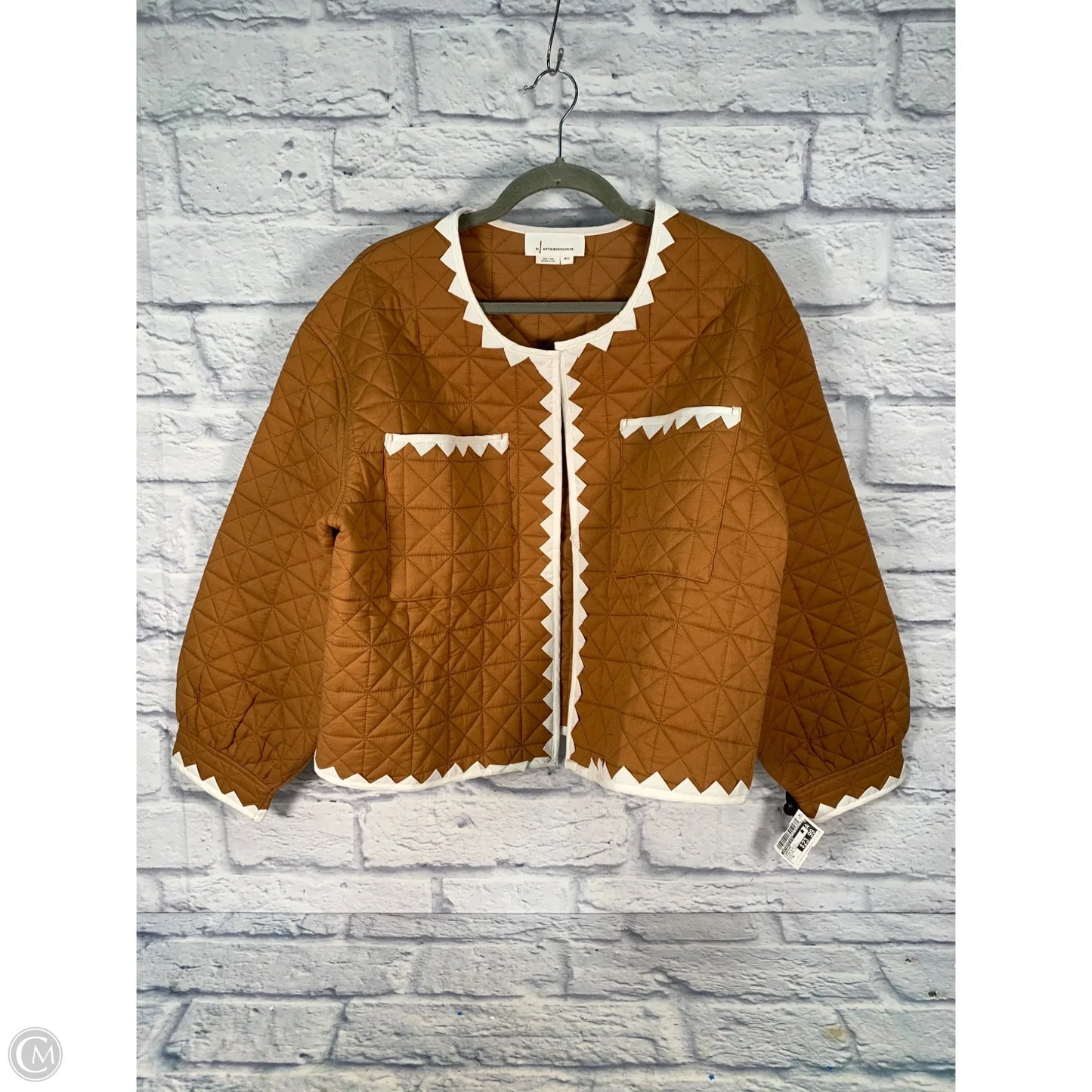Cardigan By Anthropologie In Brown & White, Size: M