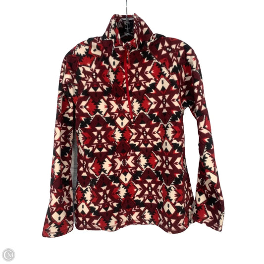 Jacket Fleece By Eddie Bauer In Red & White, Size: M