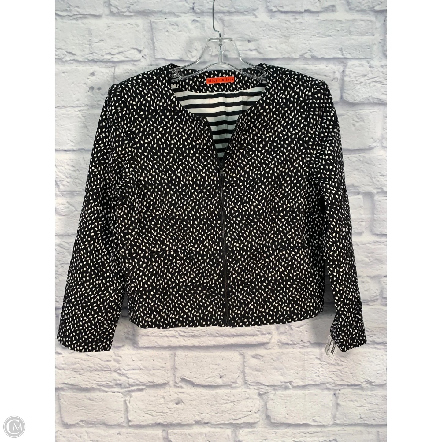 Jacket Designer By Alice + Olivia In Black & White, Size: S