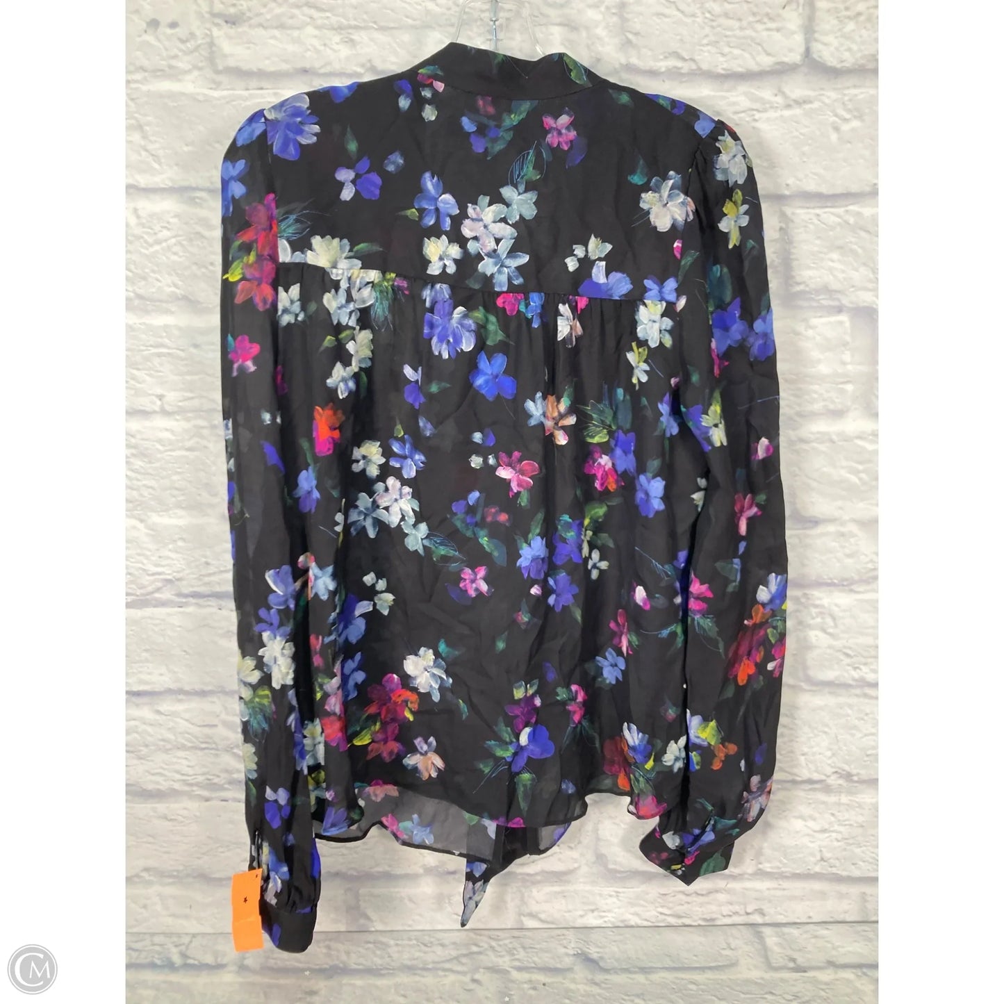 Blouse Designer By Milly In Black & White, Size: M