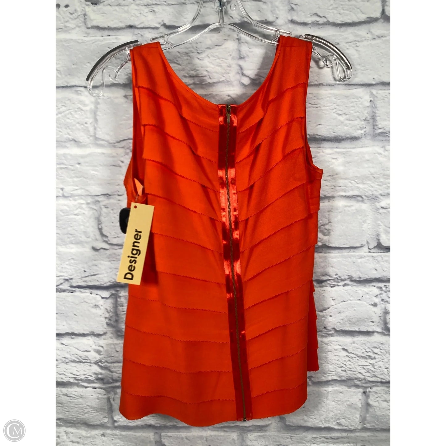 Top Sleeveless Designer By Tory Burch In Orange, Size: S