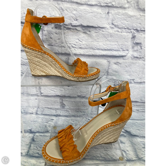 Sandals Heels Wedge By Marc Fisher In Orange & Tan, Size: 10