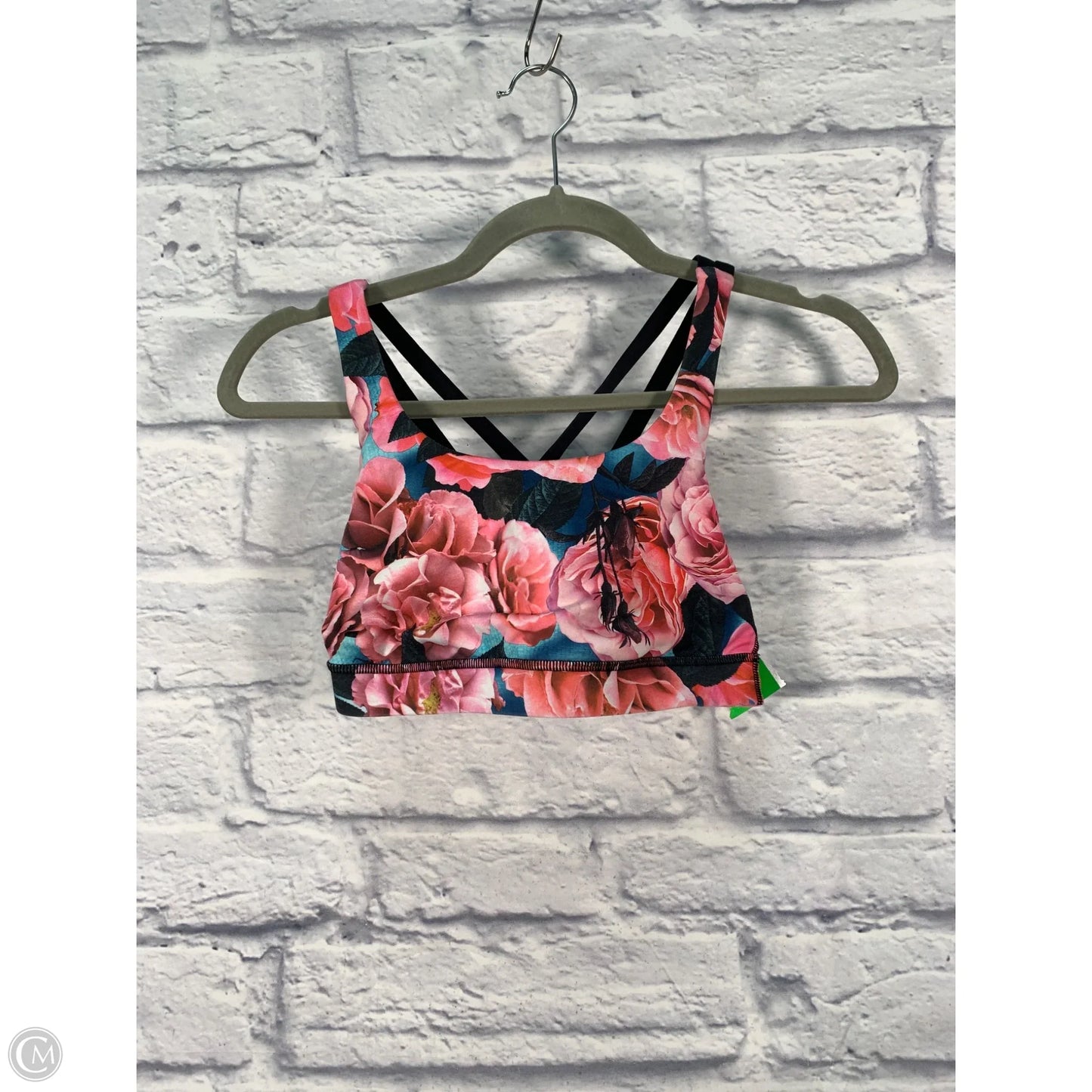 Athletic Bra By Lululemon In Black & Pink, Size: 4