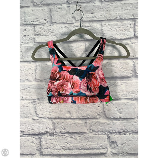 Athletic Bra By Lululemon In Black & Pink, Size: 4