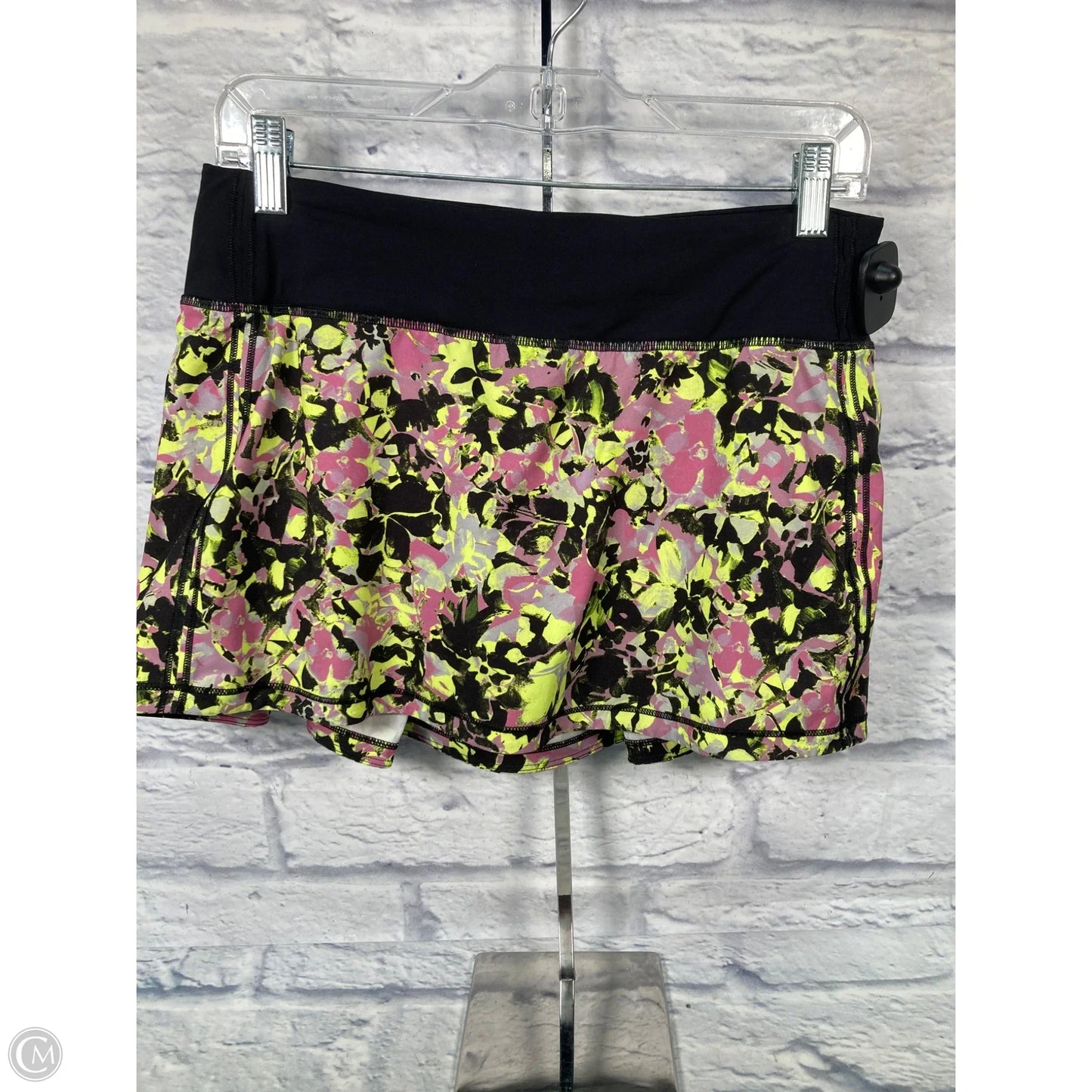 Athletic Skort By Lululemon In Black & Yellow, Size: 6