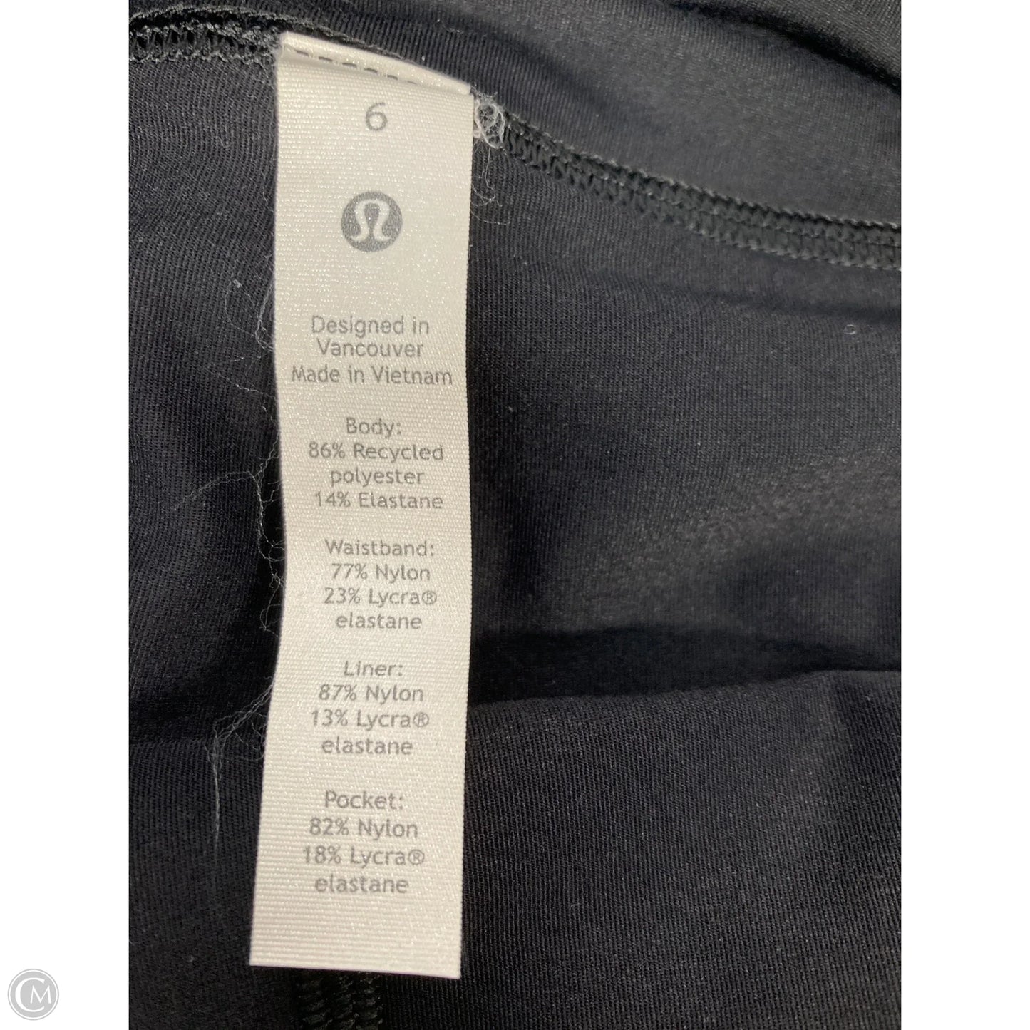Athletic Skort By Lululemon In Black & Yellow, Size: 6