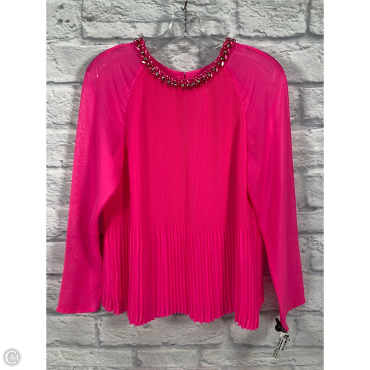 Blouse Long Sleeve By Ted Baker In Pink, Size: M
