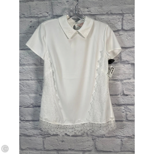 Blouse Short Sleeve By Ted Baker In White, Size: Xs