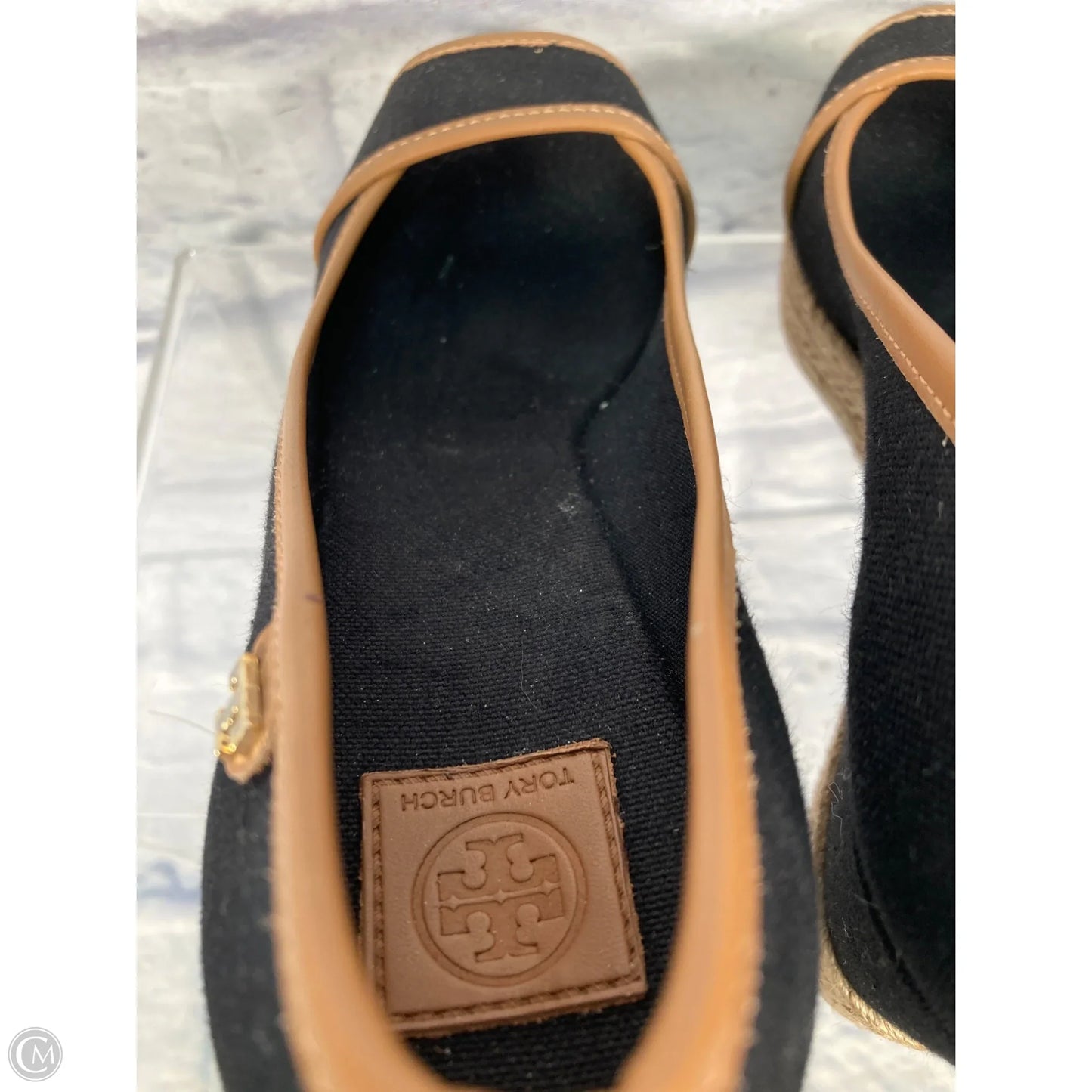 Sandals Designer By Tory Burch In Black & Brown, Size: 6.5