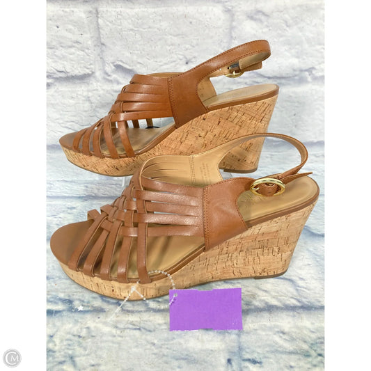 Sandals Heels Wedge By Franco Sarto In Brown, Size: 10