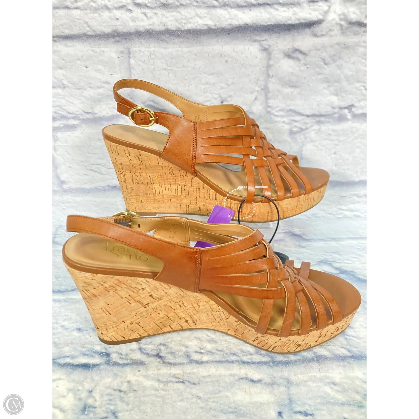 Sandals Heels Wedge By Franco Sarto In Brown, Size: 10