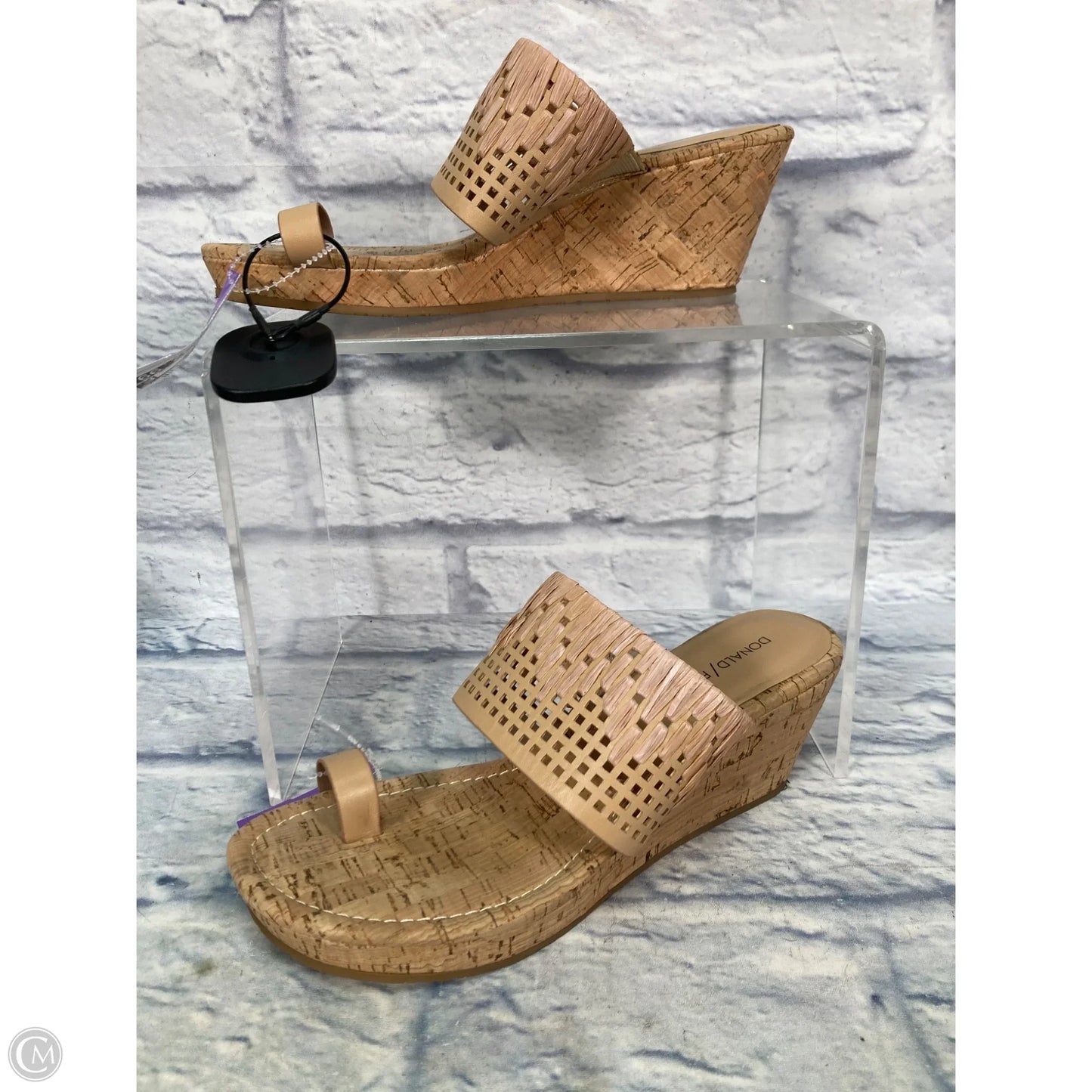 Sandals Heels Wedge By Donald Pliner In Beige, Size: 8.5