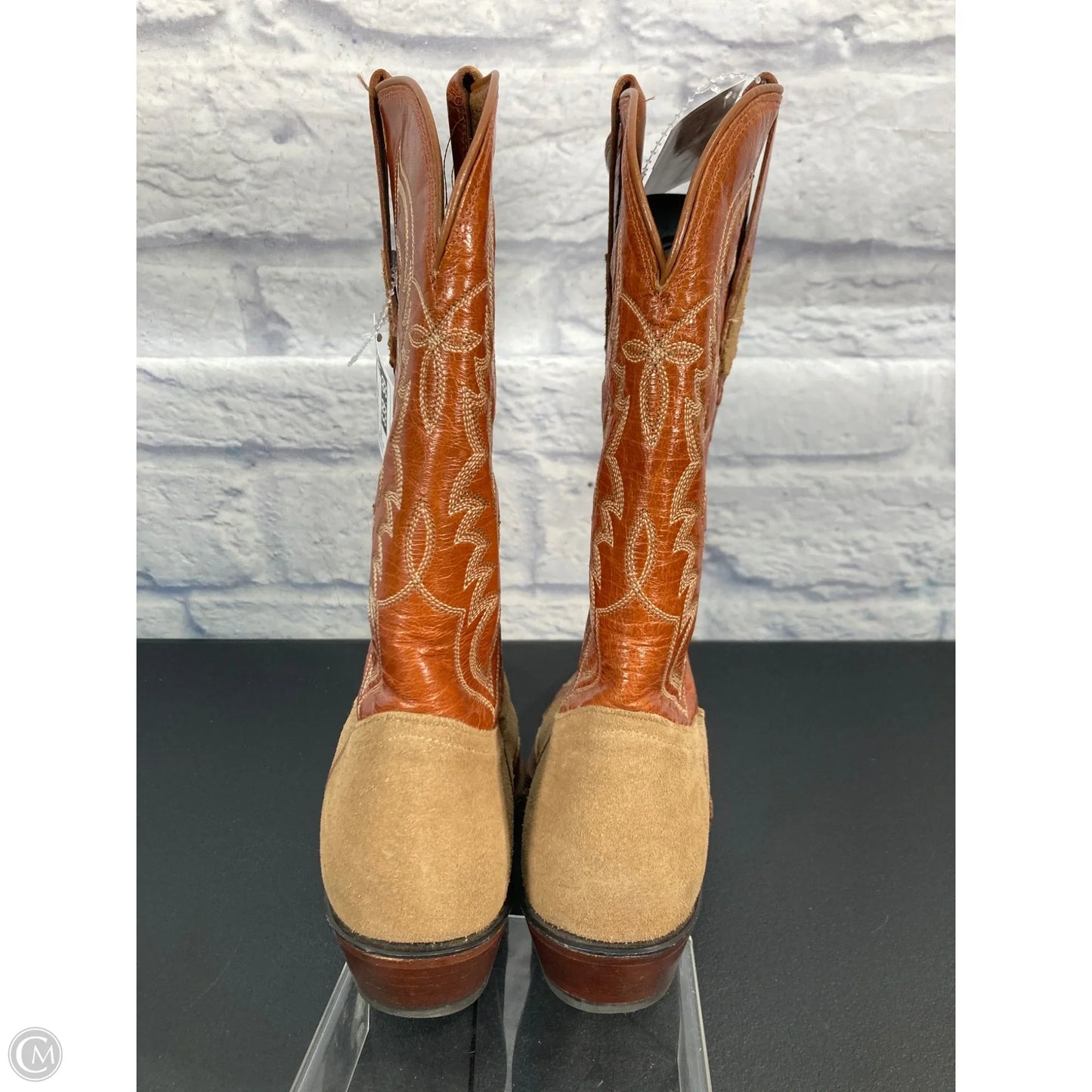 Boots Mid-calf Heels By Clothes Mentor In Brown, Size: 9