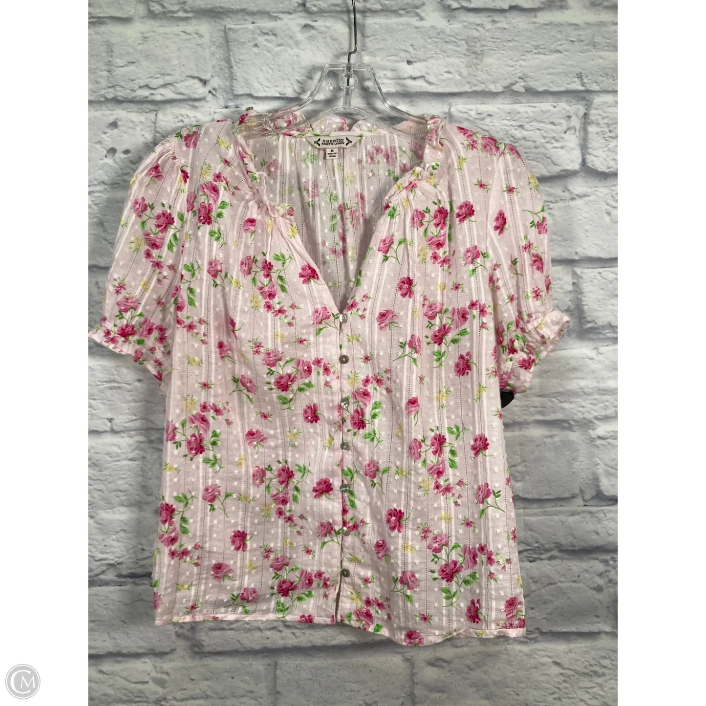 Top Short Sleeve By Nanette By Nanette Lepore In Floral Print, Size: M
