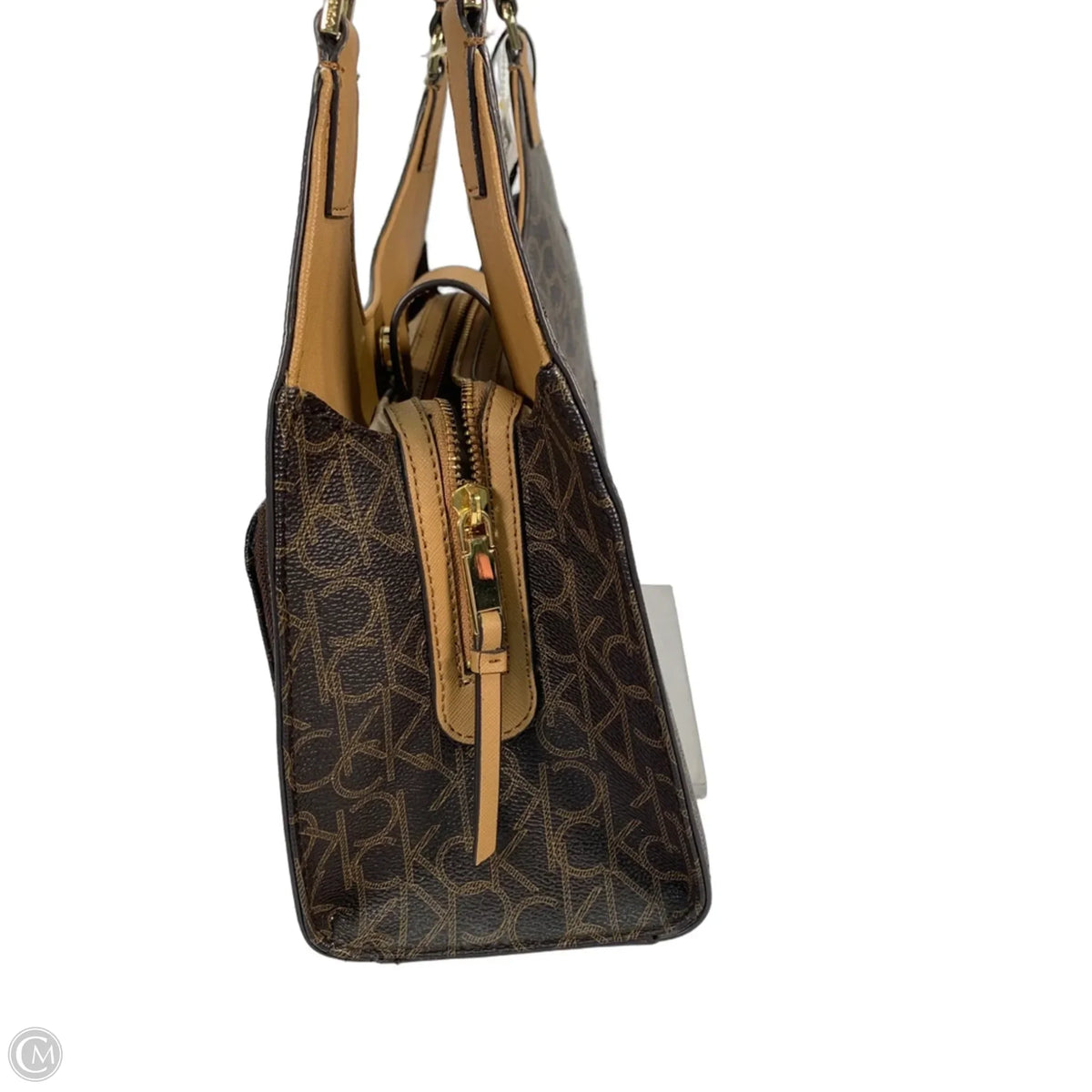 Handbag Leather By Calvin Klein, Size: Medium