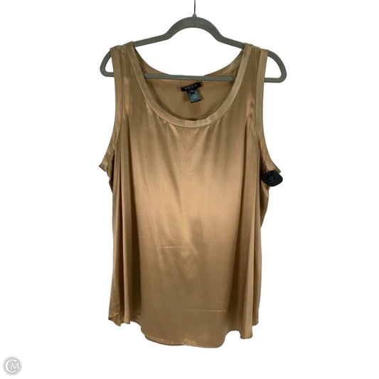 Top Sleeveless Designer By Lafayette 148 In Gold, Size: Xxl