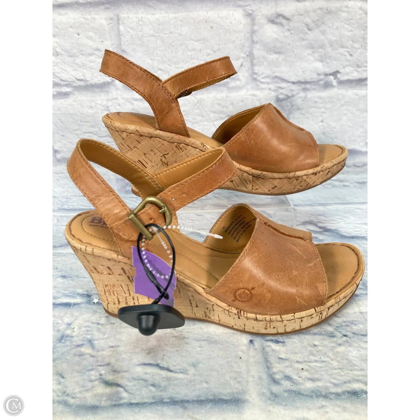 Sandals Heels Wedge By Born In Brown, Size: 7