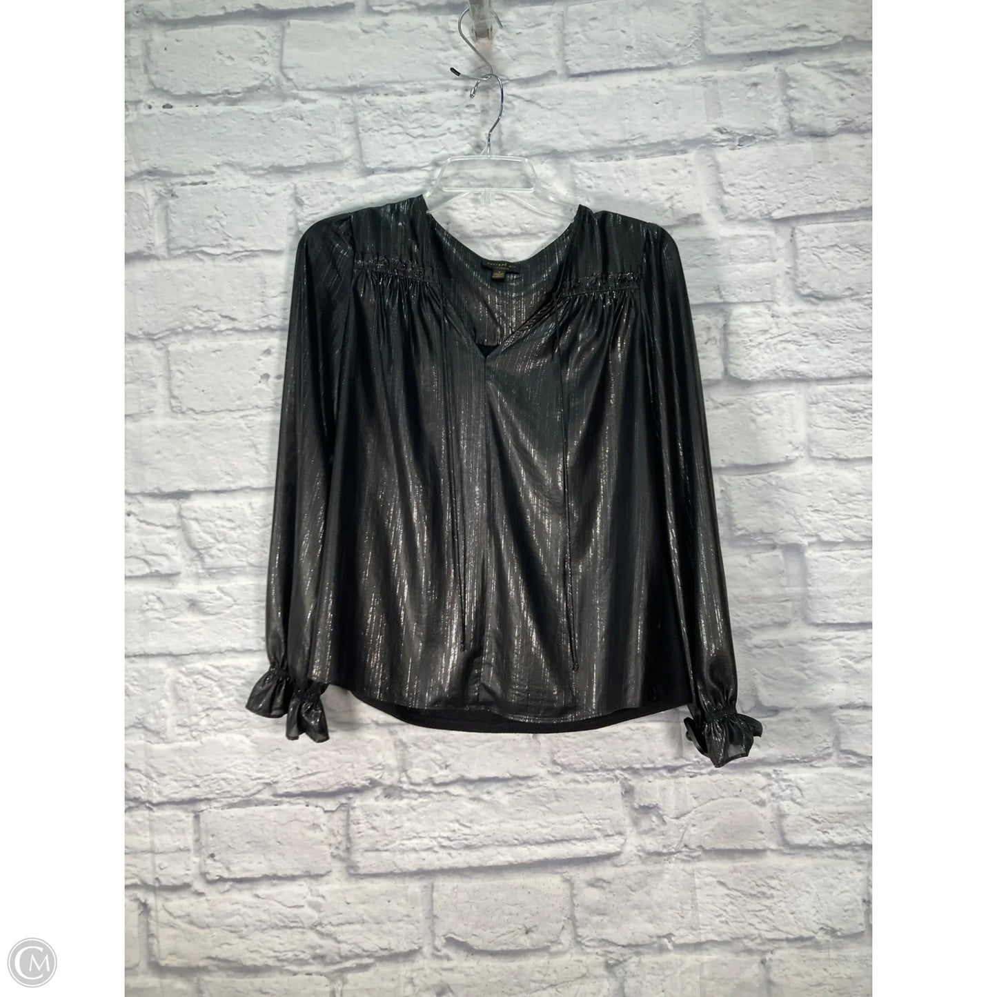 Blouse Long Sleeve By Current Air In Black, Size: S