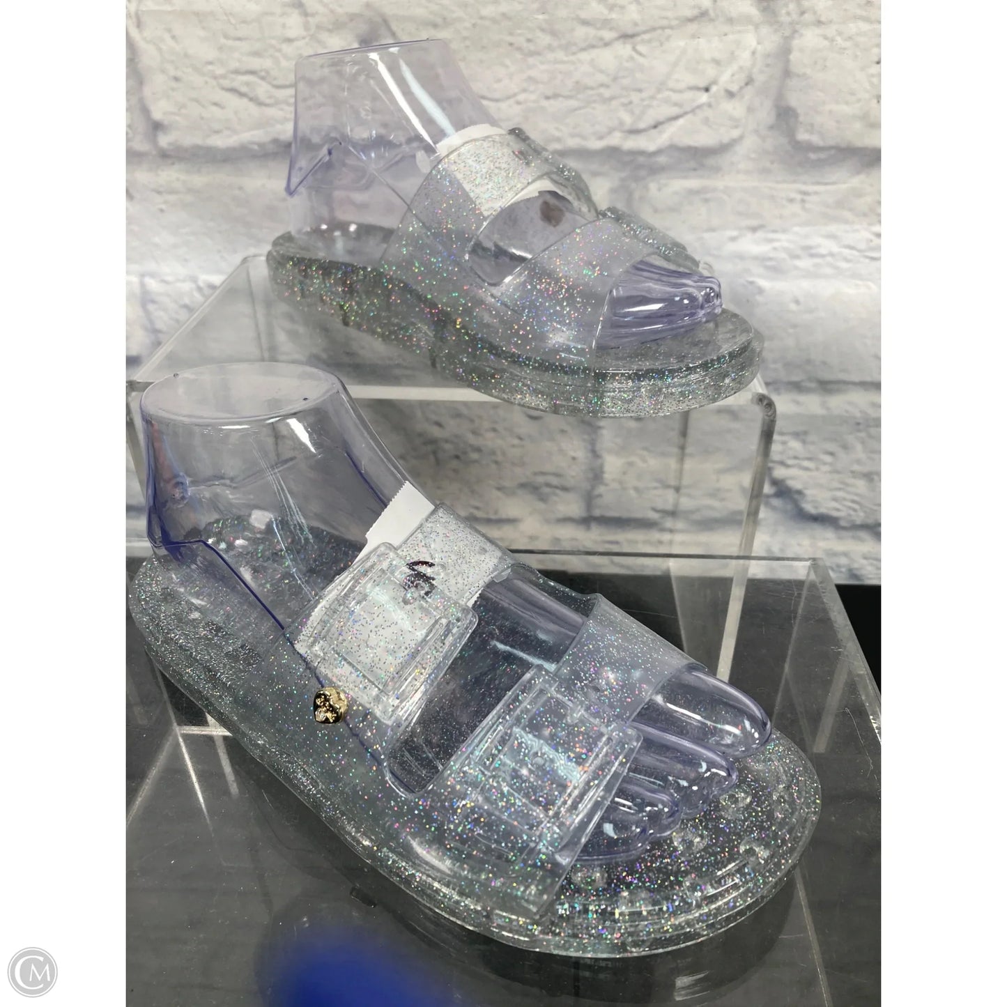 Sandals Flats By Stoney Clover Lane In Silver, Size: 7