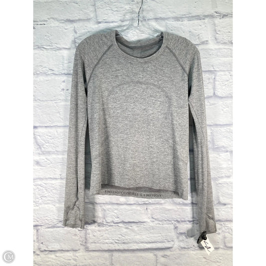 Athletic Top Long Sleeve Crewneck By Lululemon In Grey, Size: 8