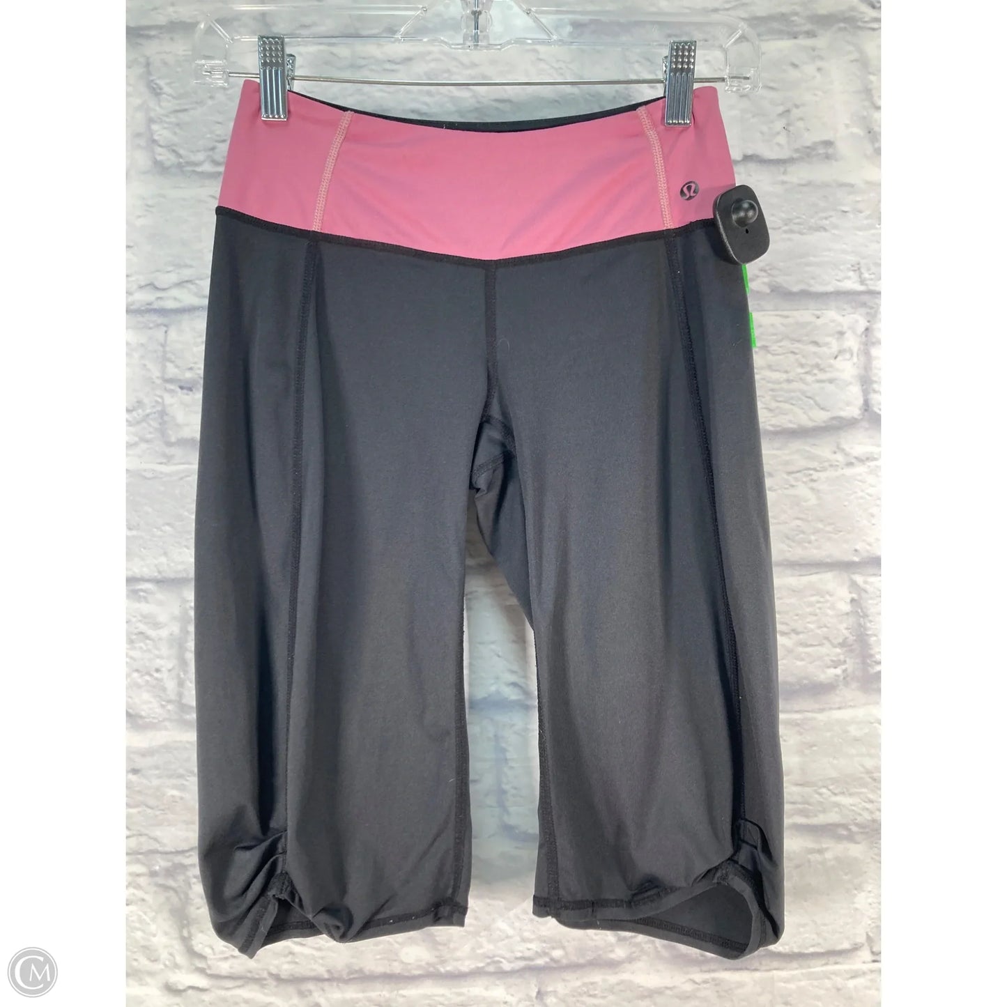 Athletic Capris By Lululemon In Black & Pink, Size: 2