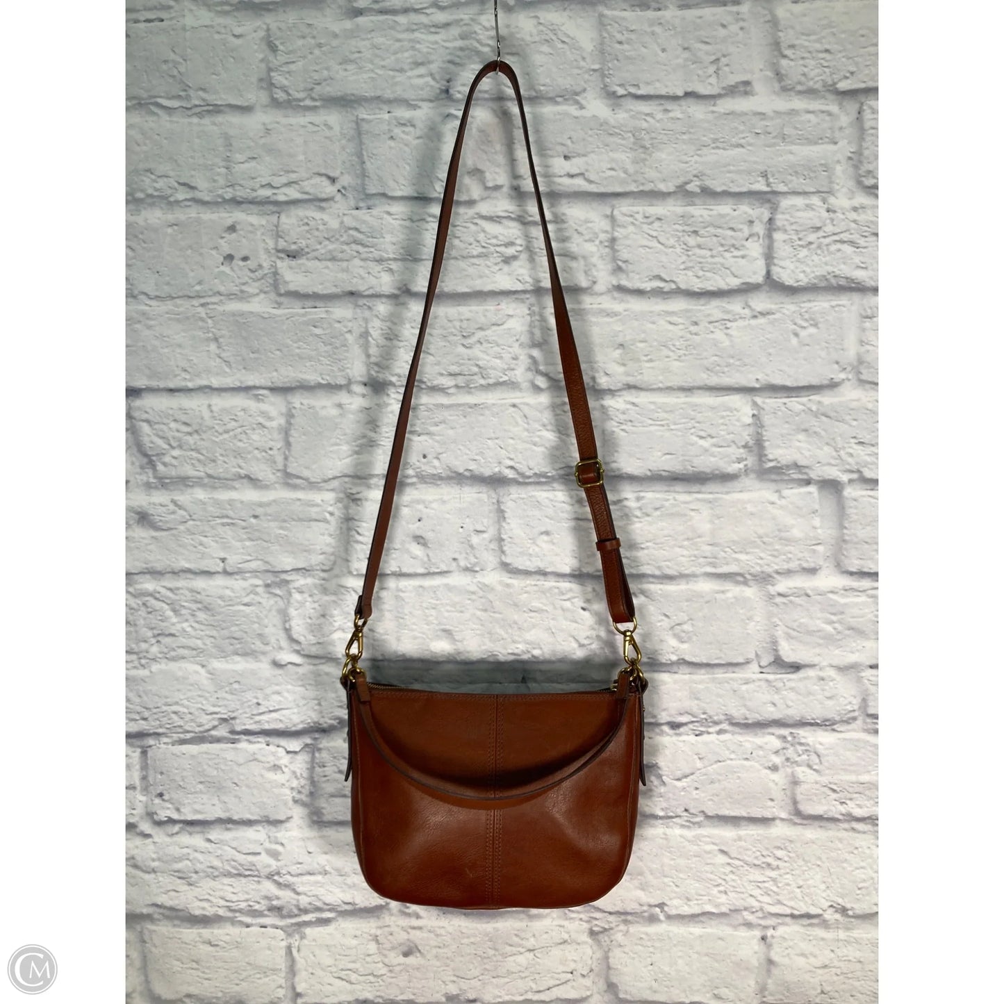 Crossbody Leather By Fossil, Size: Medium
