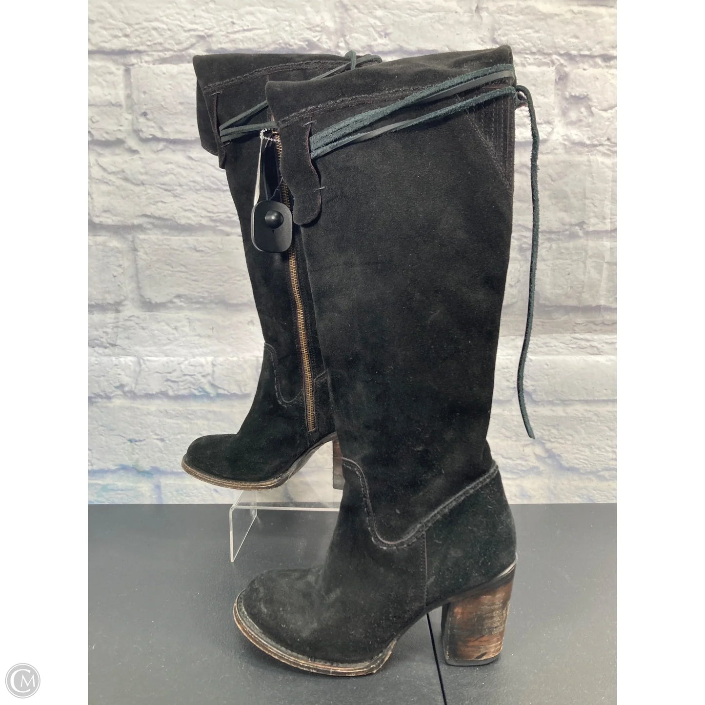 Boots Mid-calf Heels By Freebird In Black, Size: 7