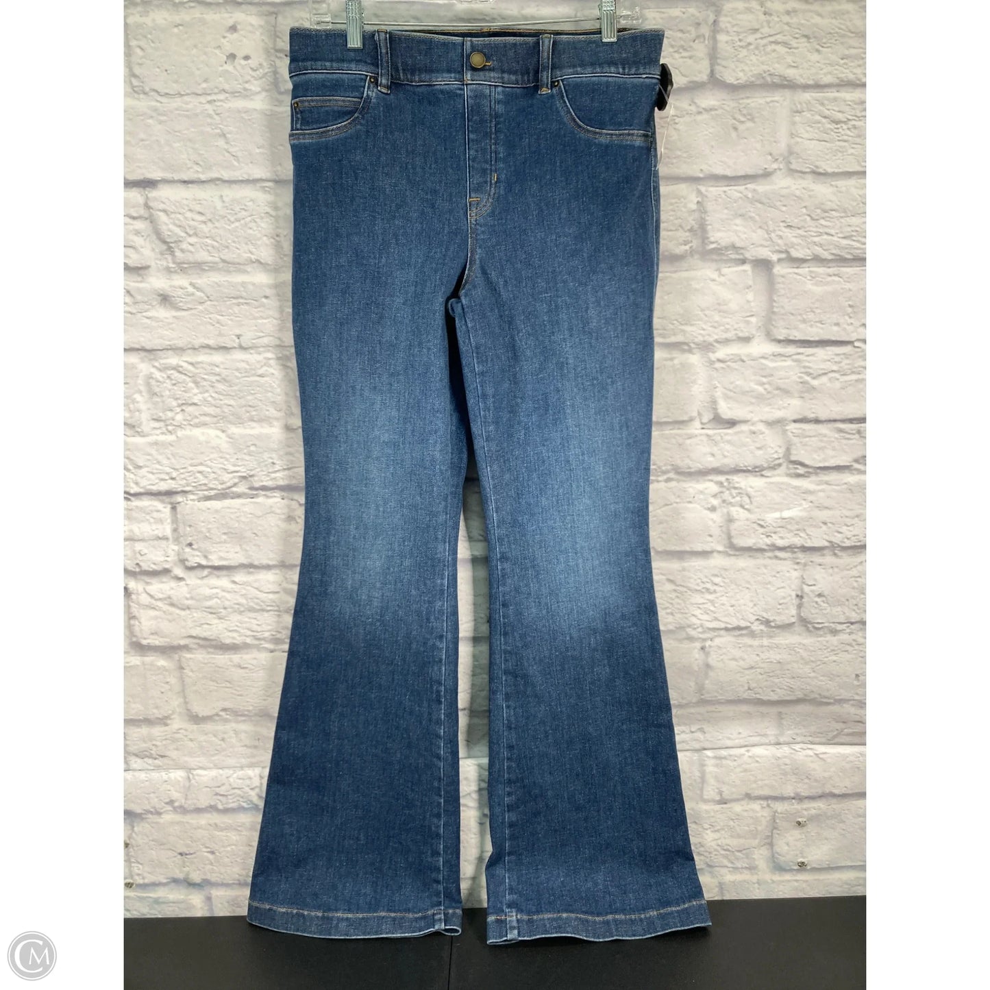 Jeans Flared By Spanx In Blue Denim, Size: 12