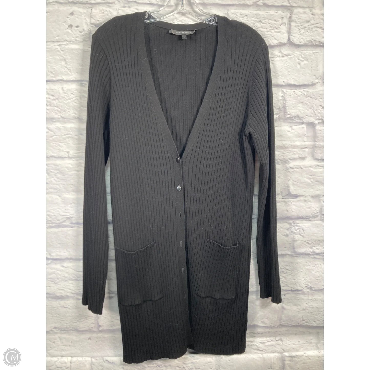 Cardigan Designer By St. John In Black, Size: L