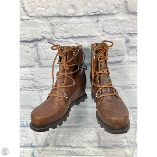 Boots Ankle Heels By Sorel In Brown, Size: 7
