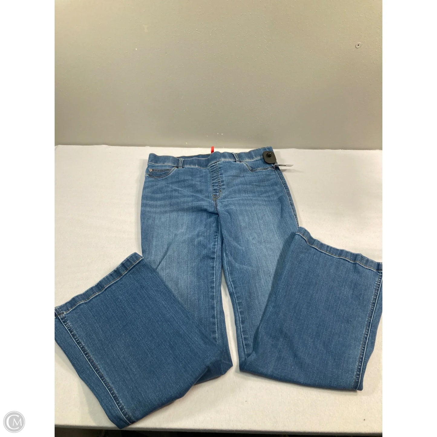 Jeans Flared By Spanx In Blue Denim, Size: 12