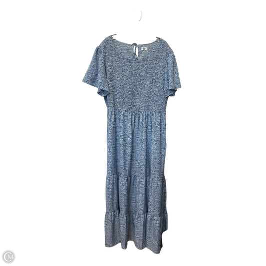 Dress Casual Maxi By Clothes Mentor In Blue & White, Size: 2x