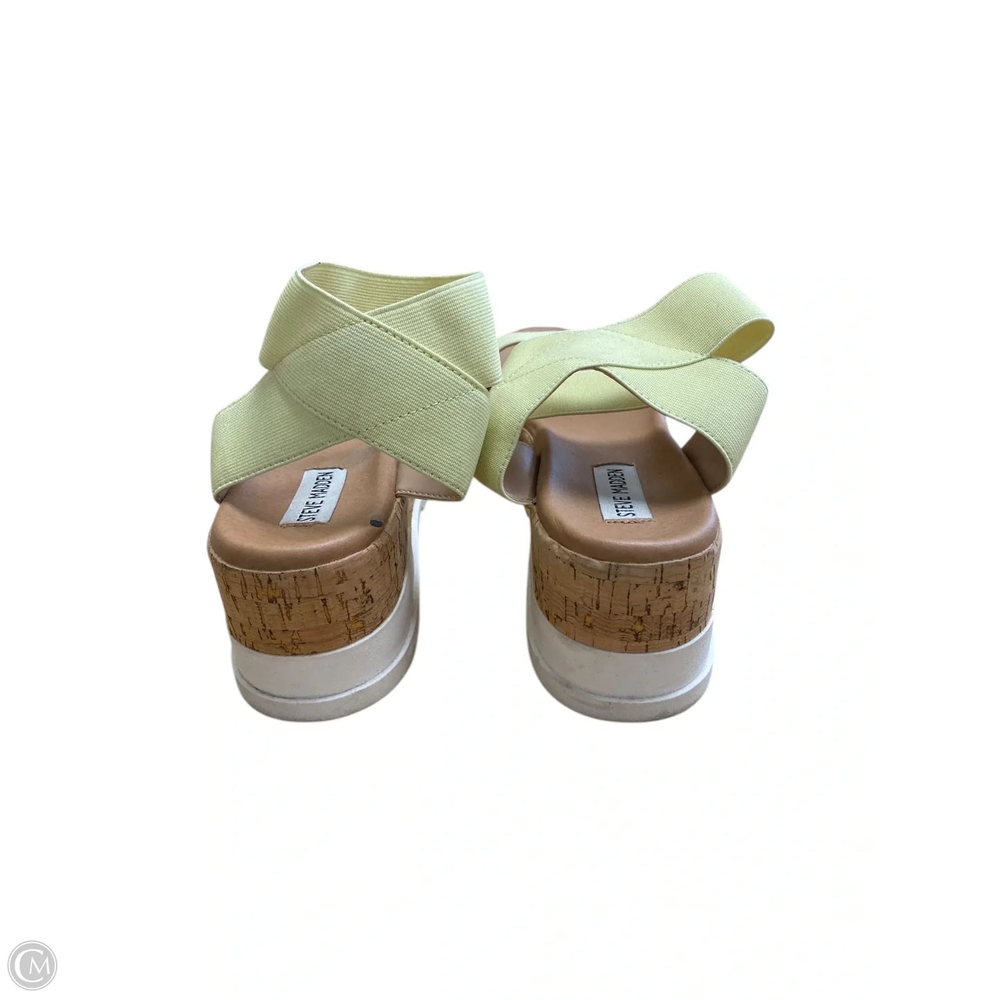 Sandals Heels Platform By Steve Madden In Yellow, Size: 8.5