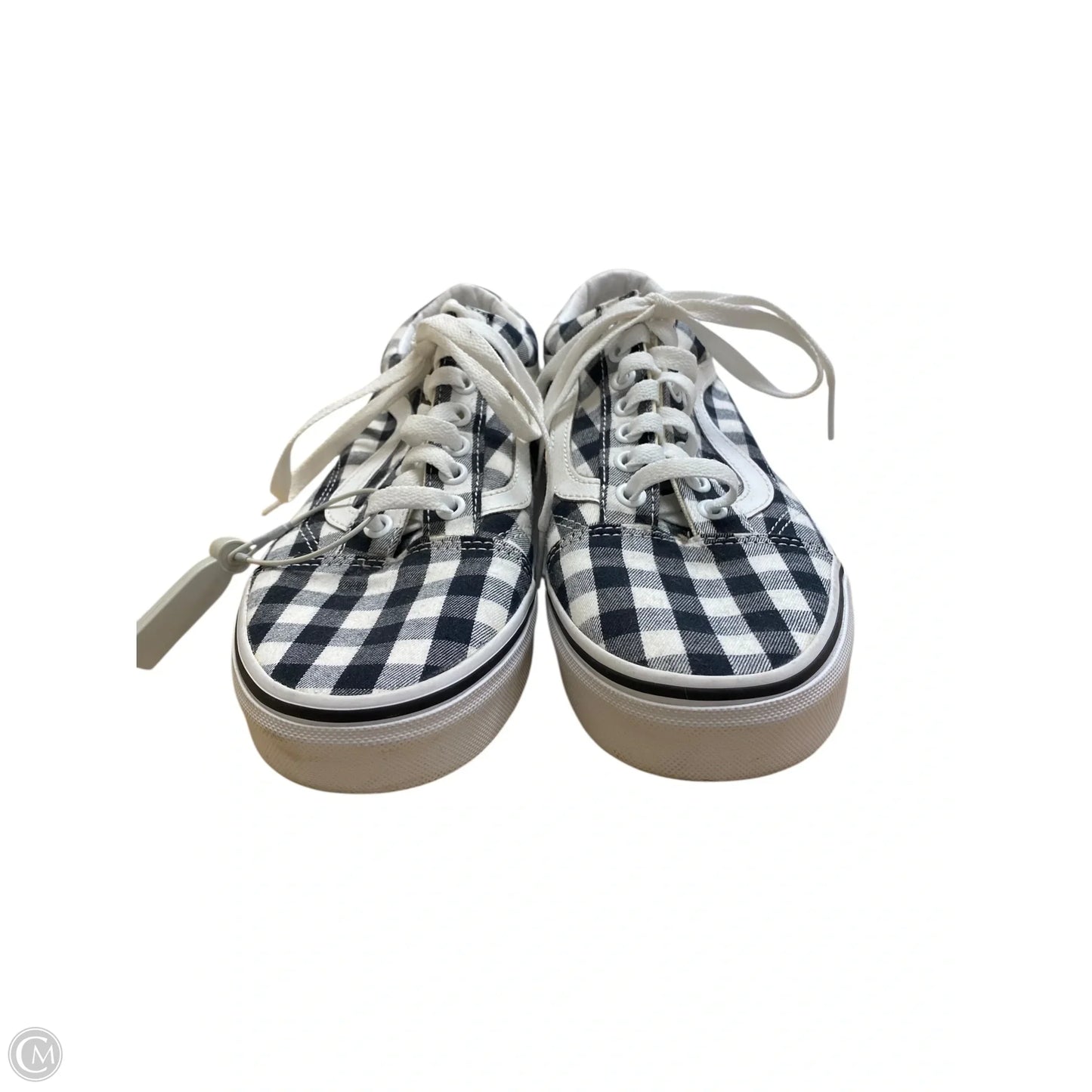 Shoes Flats By Vans In Black & White, Size: 8