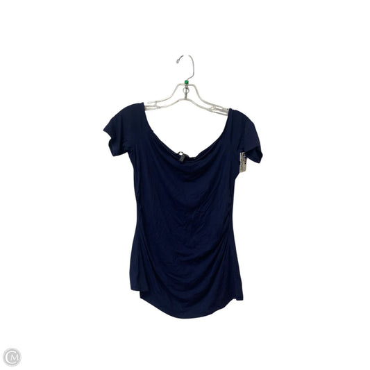 Top Short Sleeve By White House Black Market In Navy, Size: Xs