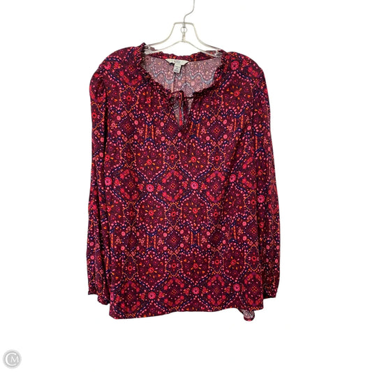 Top Long Sleeve By Croft And Barrow In Floral Print, Size: 1x